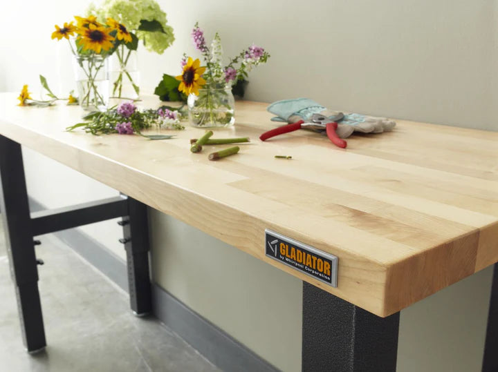 6' (182.9 cm) Wide Adjustable Height Hardwood Workbench