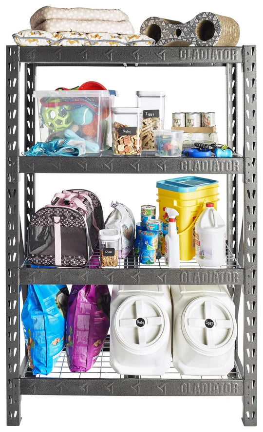 121.9 cm Wide Heavy Duty Rack with Four 18" Deep Shelves