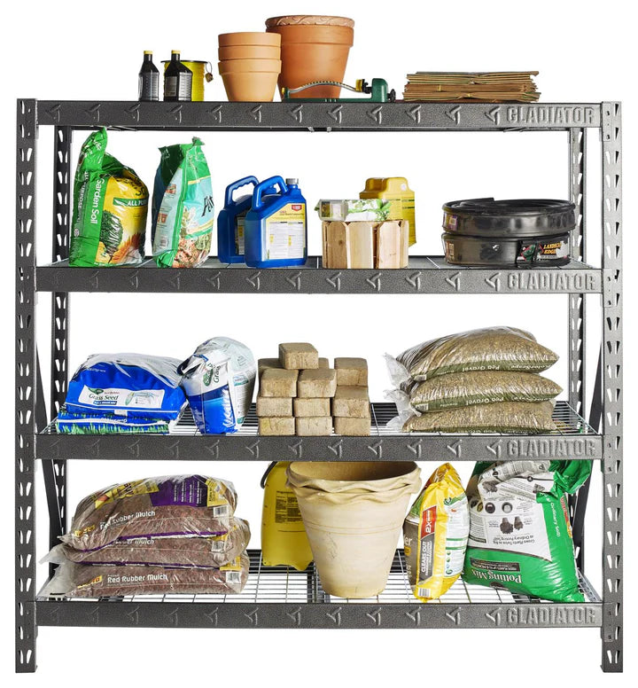 195.6 cm Wide Heavy Duty Rack with Four 24" Deep Shelves