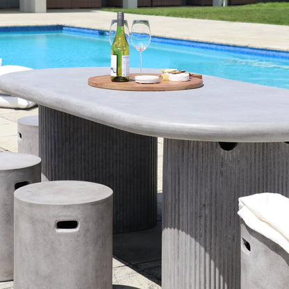 SOLONA OUTDOOR CONCRETE TABLE GREY - 200CM