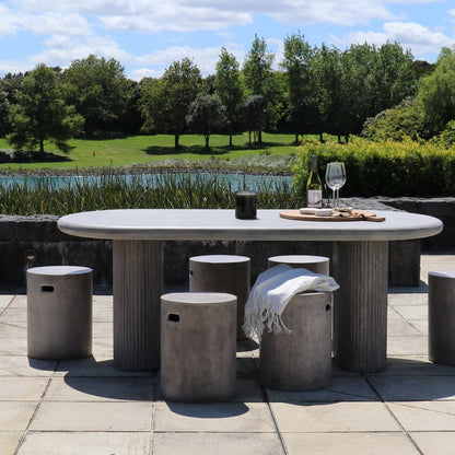 SOLONA OUTDOOR CONCRETE TABLE GREY - 200CM