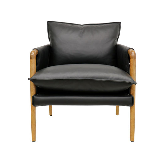 Saddle Armchair - Black Leather