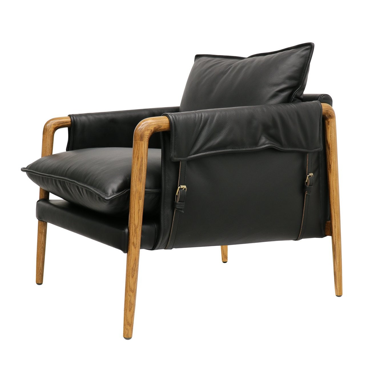 Saddle Armchair - Black Leather