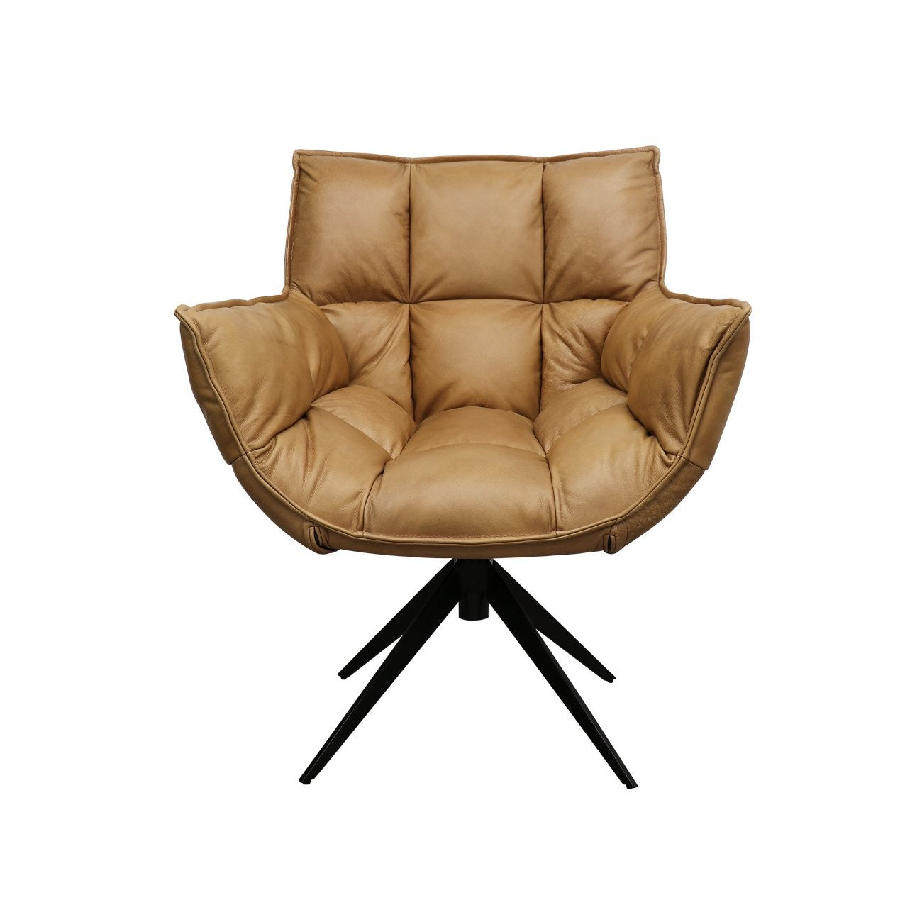 MEMPHIS SWIVEL ARMCHAIR - TAN LEATHER