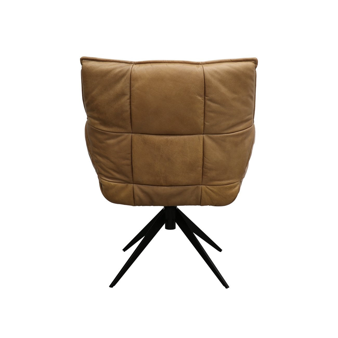 MEMPHIS SWIVEL ARMCHAIR - TAN LEATHER