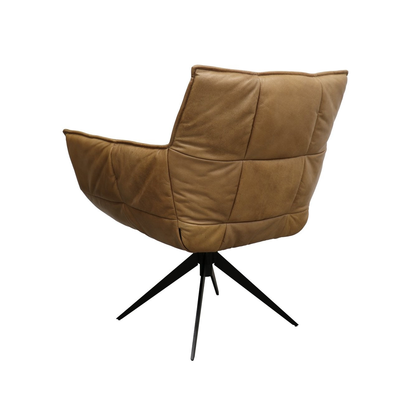 MEMPHIS SWIVEL ARMCHAIR - TAN LEATHER