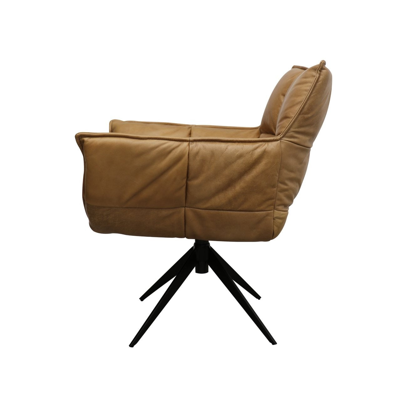 MEMPHIS SWIVEL ARMCHAIR - TAN LEATHER