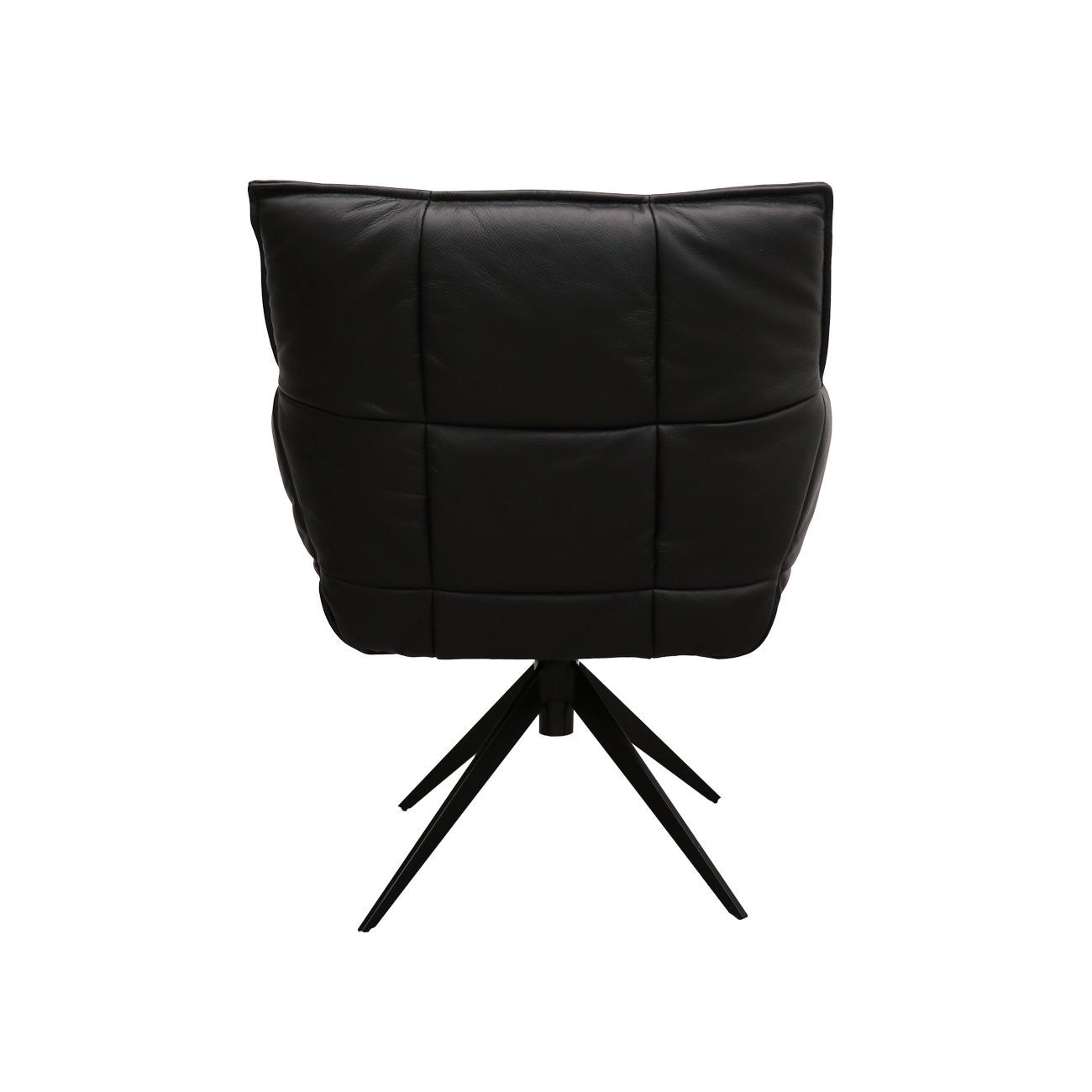 MEMPHIS SWIVEL ARMCHAIR - BLACK LEATHER