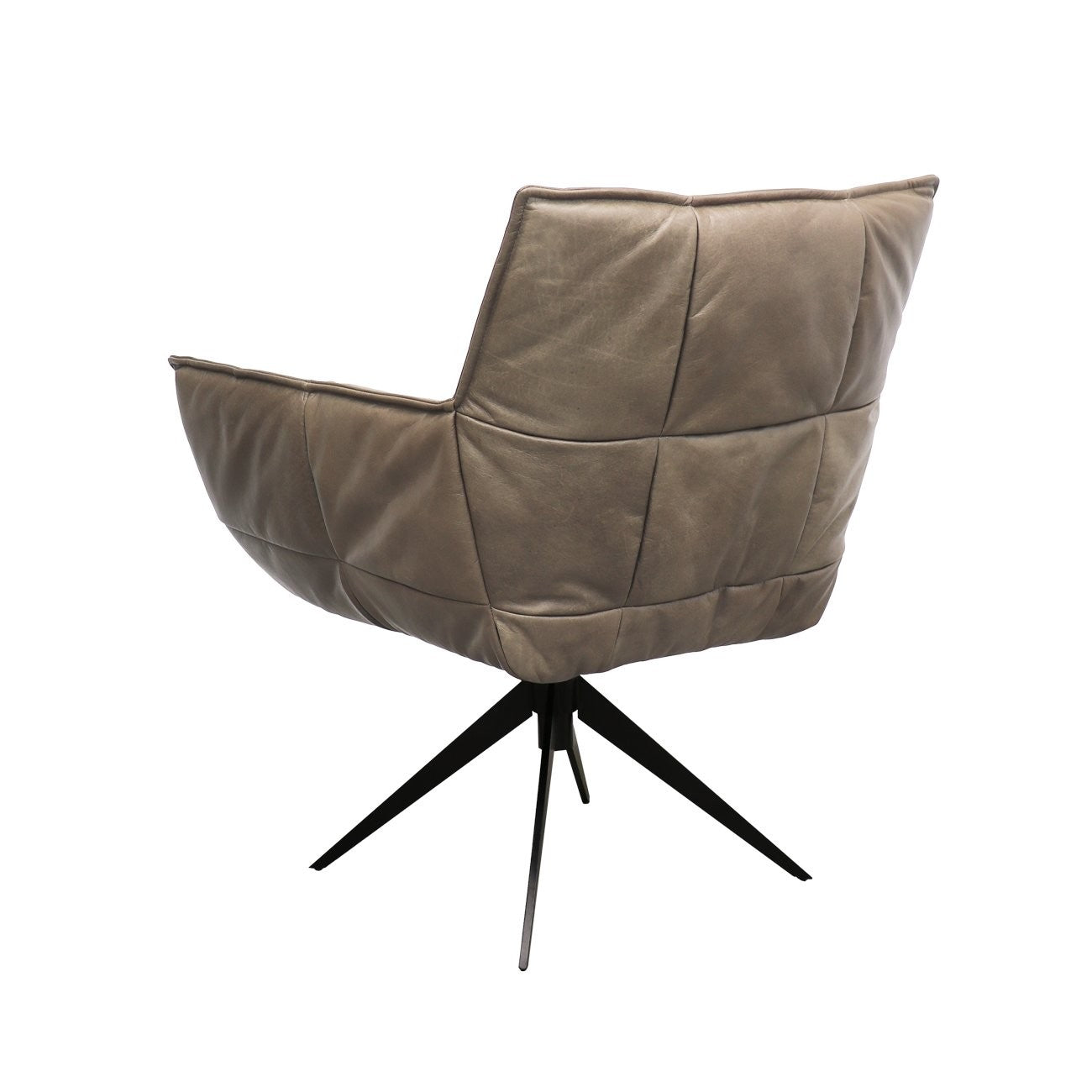 MEMPHIS SWIVEL ARMCHAIR - BEIGE LEATHER