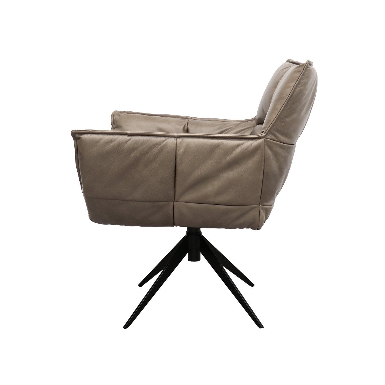 MEMPHIS SWIVEL ARMCHAIR - BEIGE LEATHER