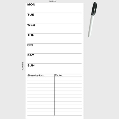 Menu/Week Planner & Shopping List magnet