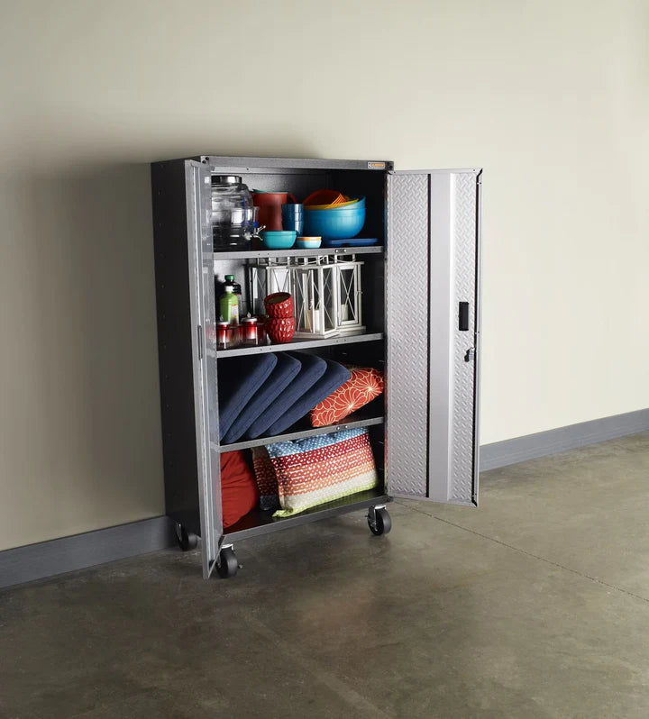 Mobile Storage Cabinet - Silver Tread