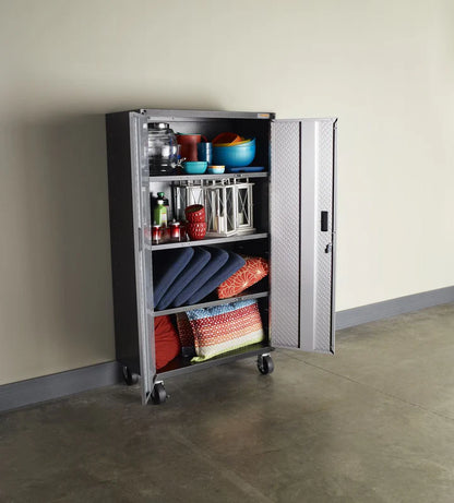 Mobile Storage Cabinet - Silver Tread