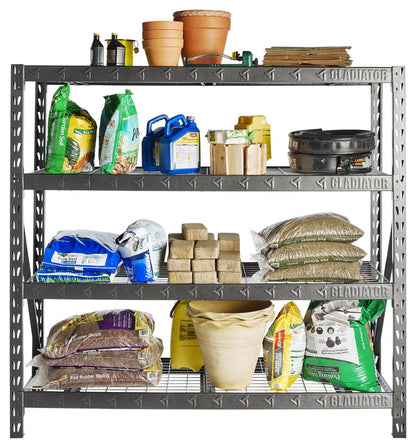 195.6 cm Wide Heavy Duty Rack with Four 24" Deep Shelves