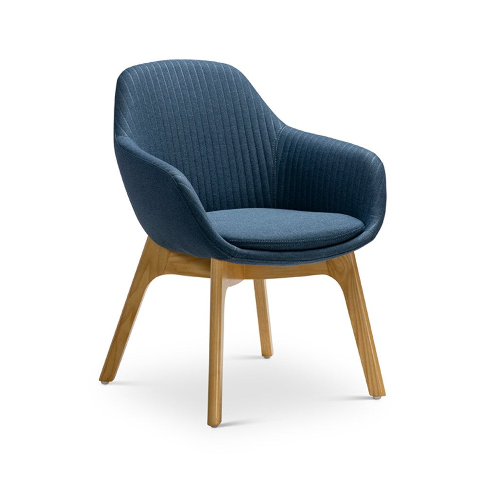 Ava Chair with Wood Leg Base