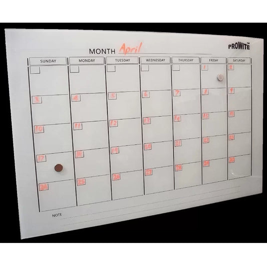 Printed Glass Whiteboards – Month Planner