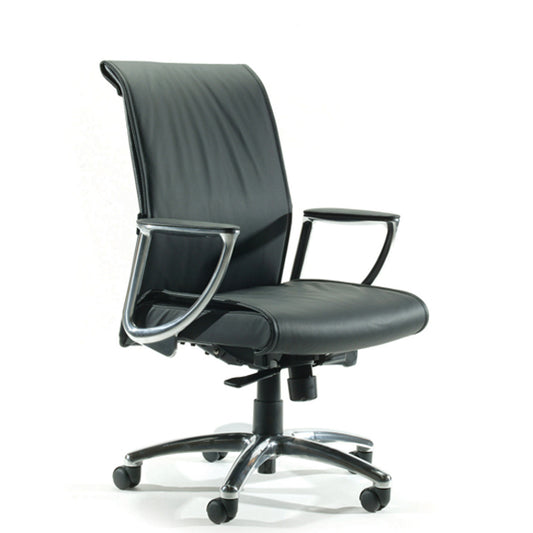 Bentley mid back leather – Executive chair – Premium black Leather –