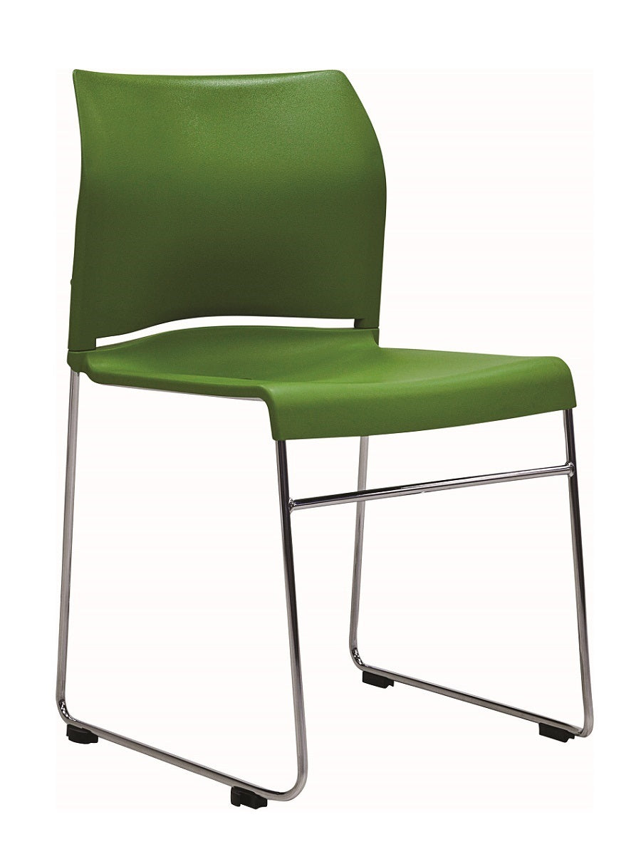 Envy stacking chair | chrome skid base | polypropylene shell- 4 colours| conference-meeting- hospitality-education |