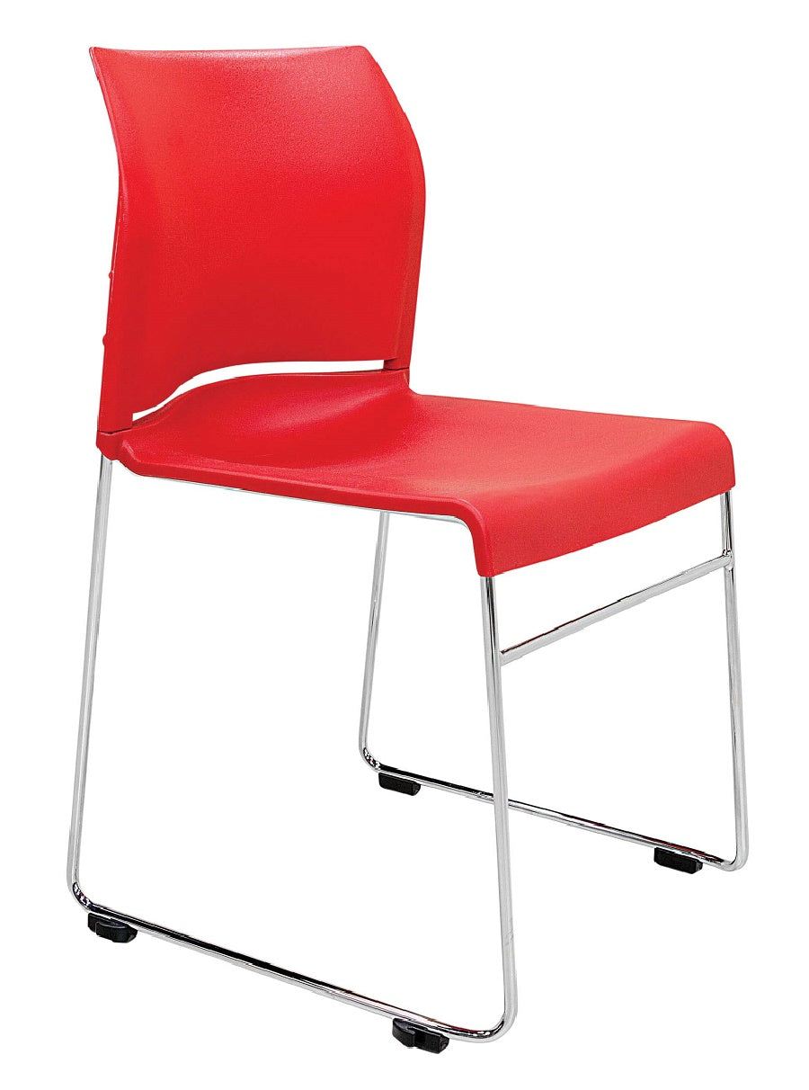Envy stacking chair | chrome skid base | polypropylene shell- 4 colours| conference-meeting- hospitality-education |