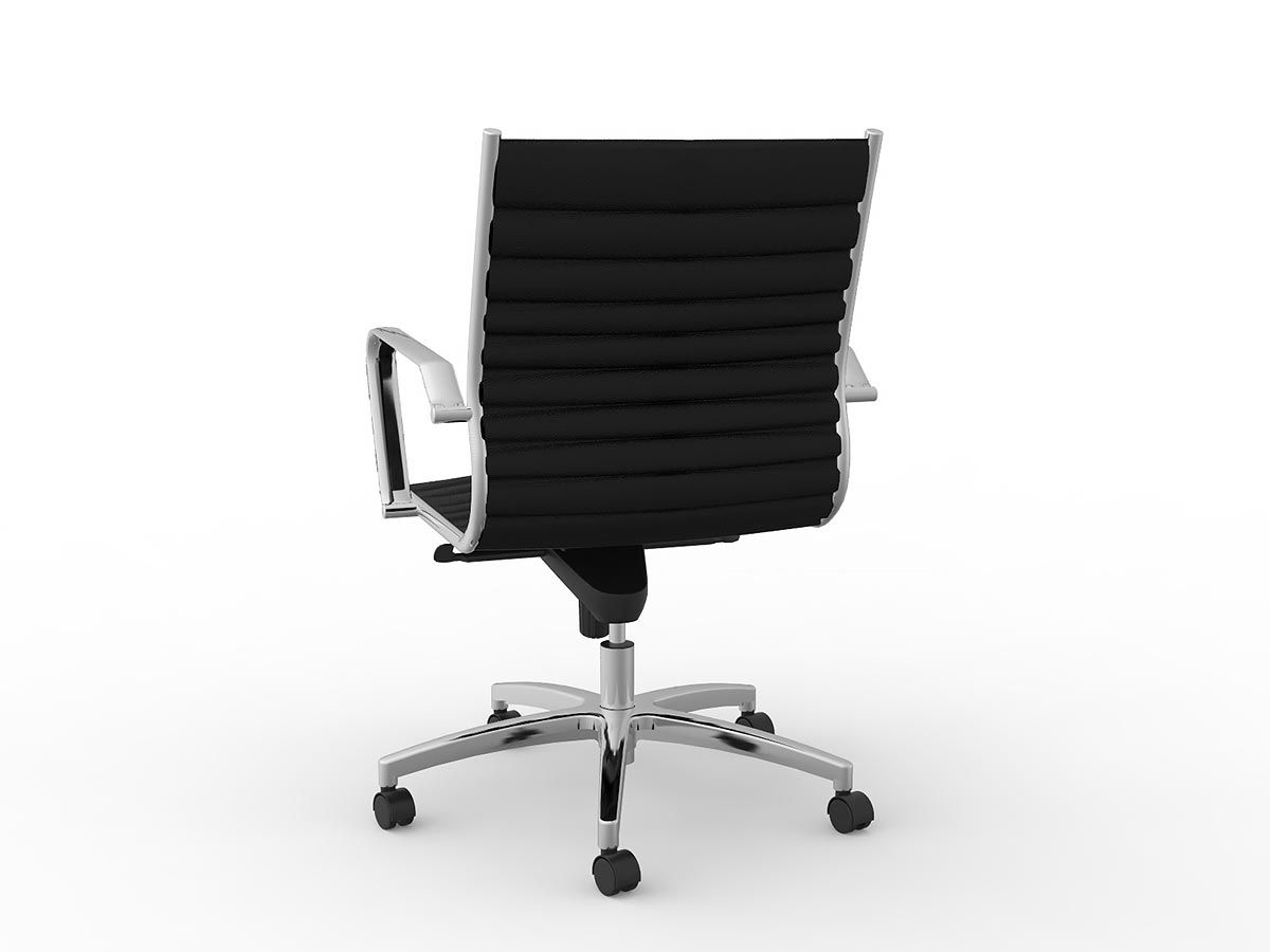 Metro Midback executive chair|Chrome frame| Black Leather