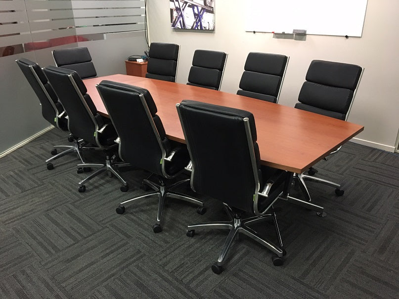 Moda mid back executive chair-Black Leather- PU combination- meeting- boardroom chair