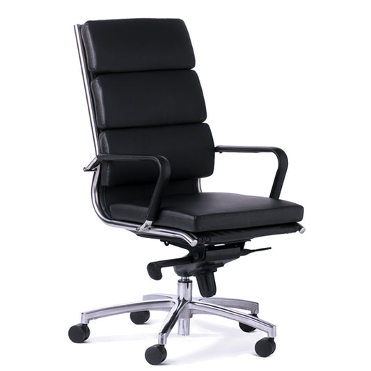 Moda high back executive chair-Black Leather- PU combination- meeting- boardroom chair