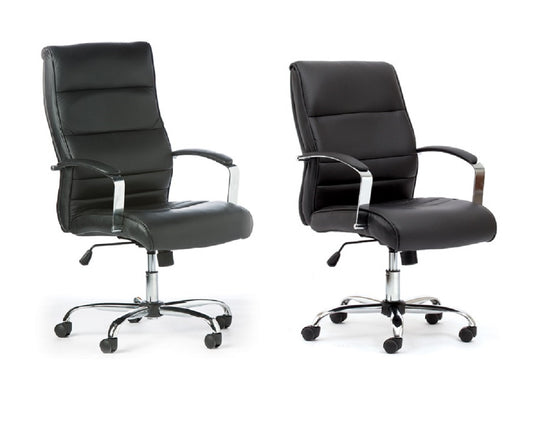 Monza Executive-meeting recliner chair with arms- Mid and High back|Black PU